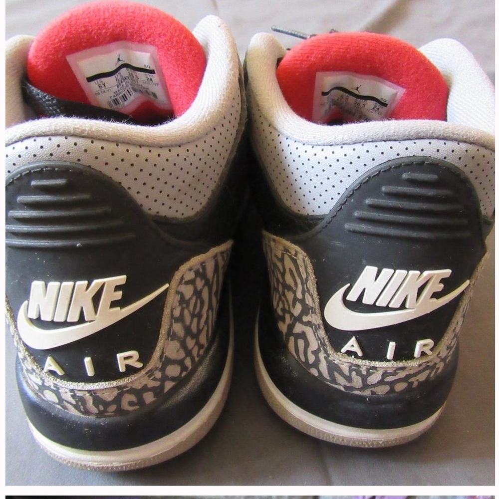 Kids Nike Air Jordan 3 Retro Black Cement Sz 6Y GS